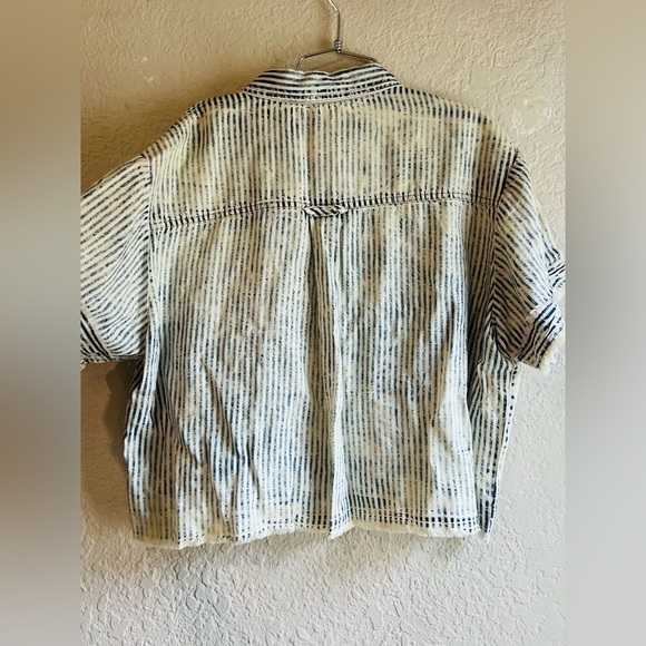 Vintage Havana Cropped Button Down Shirt size Small - Picture 8 of 13